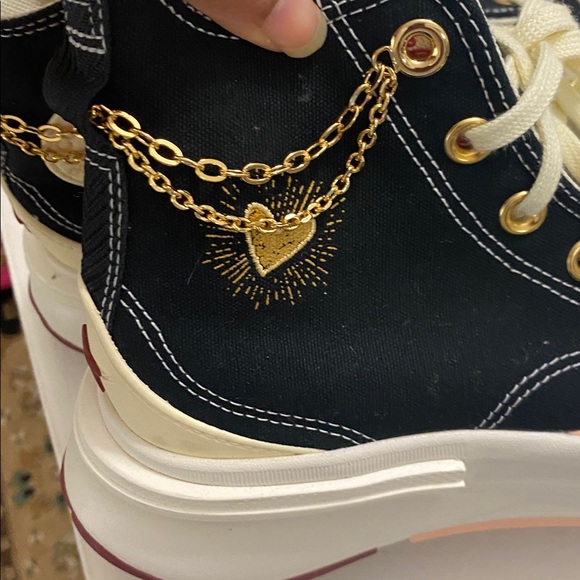 Converse Black and Cream High-Top Sneakers - Picture 6 of 8